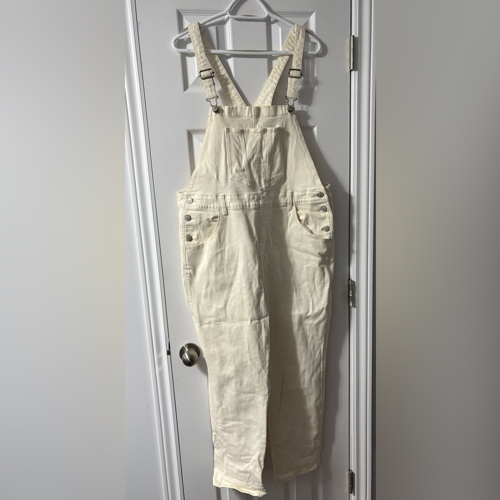 Cream Denim Overalls